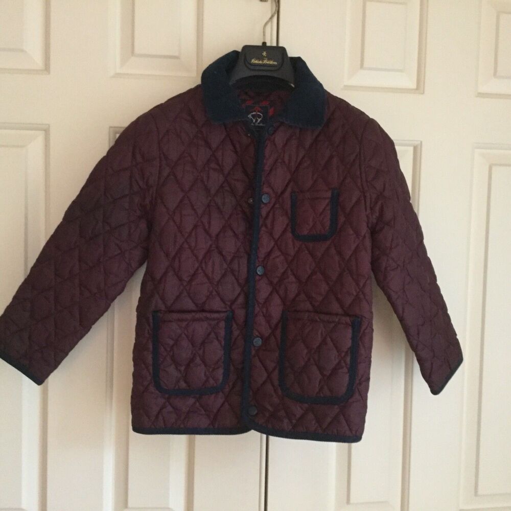 Boys Puffer Jacket, Small(6-8), Burgundy, BrooksBrothers
